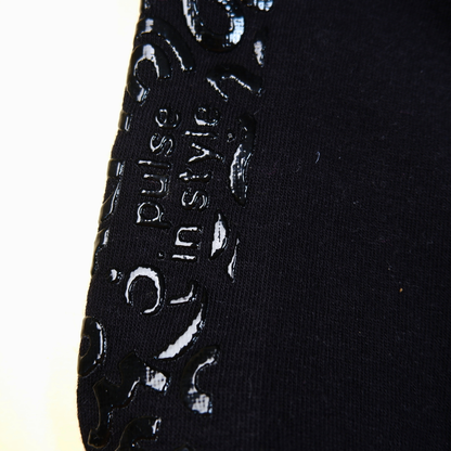 Black Ribbed Crew Socks